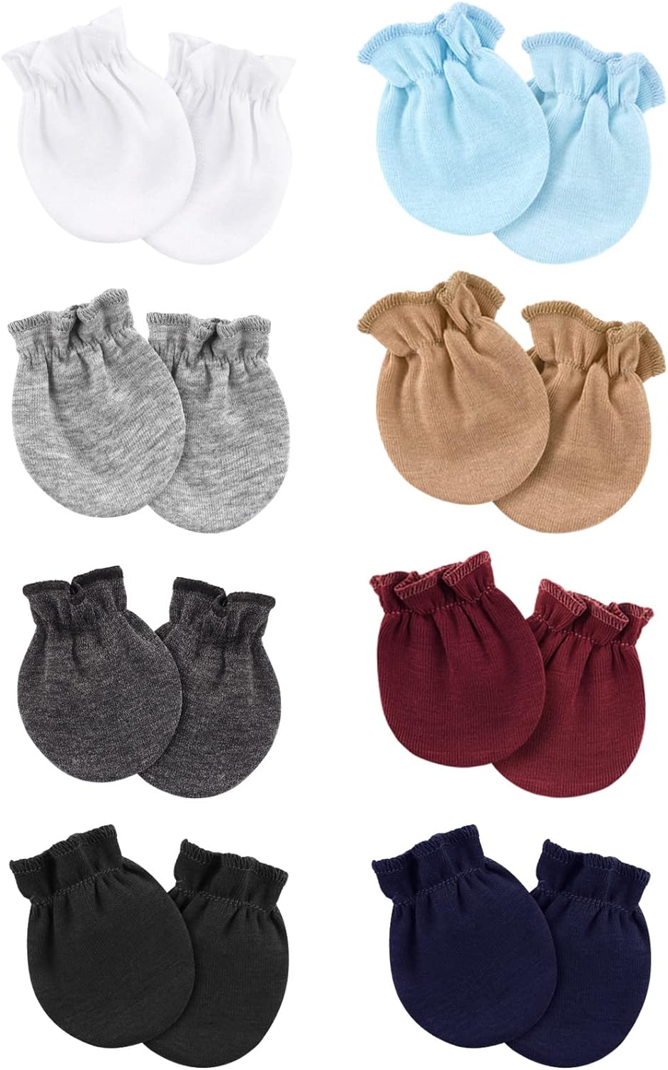 BQUBO Newborn Infant Toddler Mittens No Scratch Cotton Elastic Wrist Gloves Hypoallergenic for 0-6 Months Baby Boys Girls - Image 9